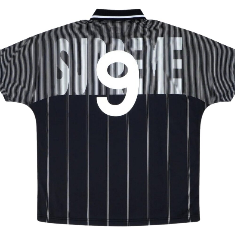 Supreme Soccer Polo – Black/White Pinstripe – Size L - Picture 2 of 13